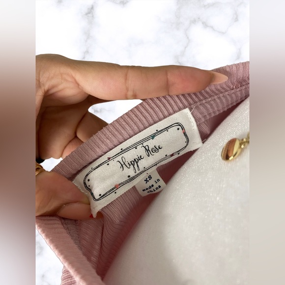 Pink Hippie Rose Crop Top - Picture 3 of 3